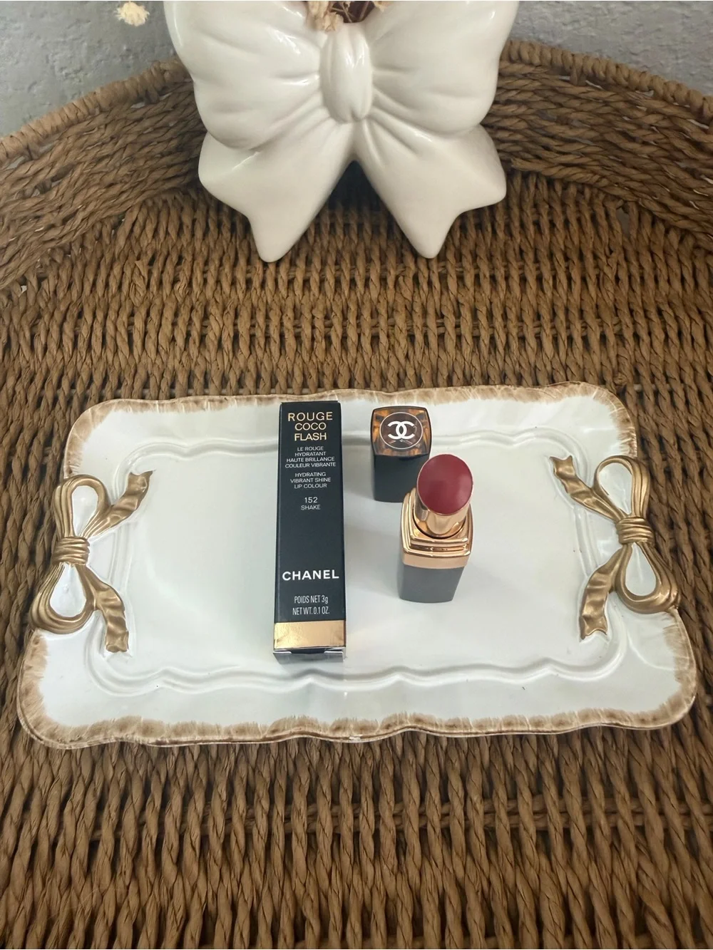 CHANEL Rouge Coco Flash Lipstick in Rose Mauve with Black & Gold Case